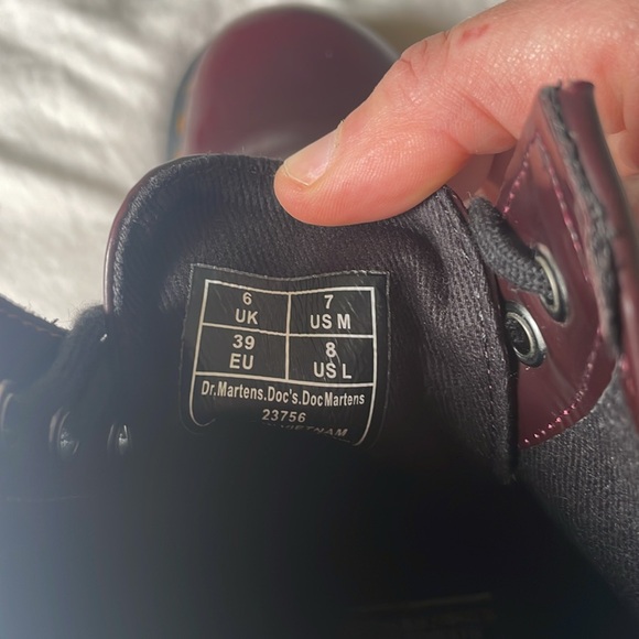 Dr. Martens 1460 Vegan Leather Lace Up Combat Boots Women's Size 8 Preowned - Picture 4 of 6